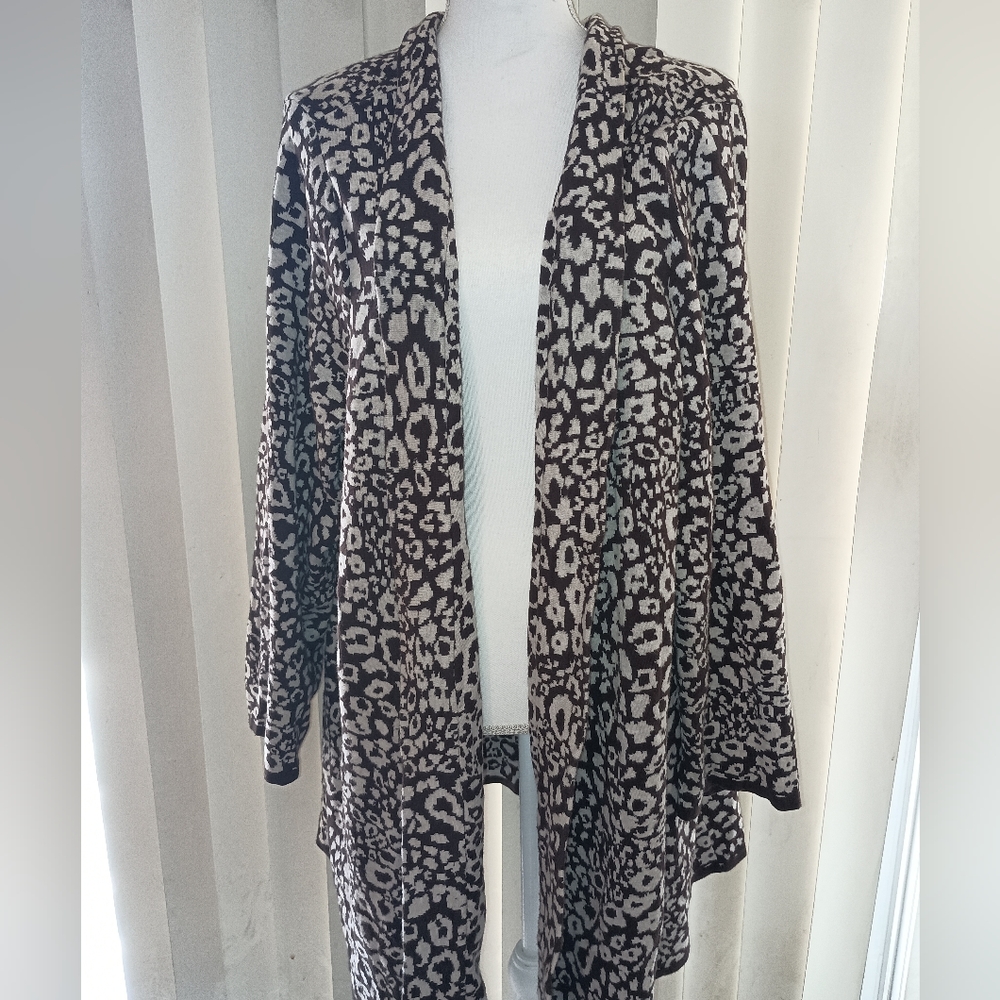 Leopard Print Long Cardigan XXL+